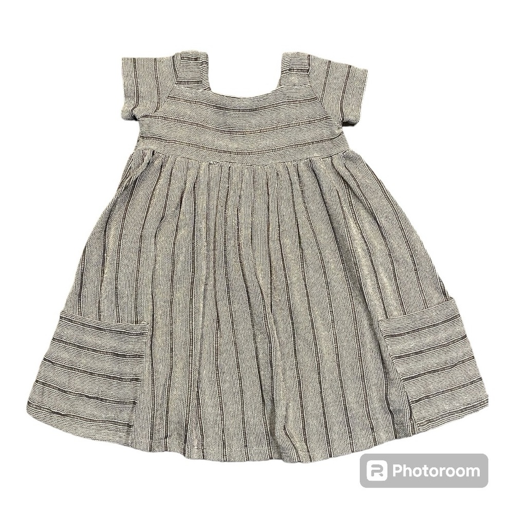 Vignette Textured Cotton Gary Stripes Dress